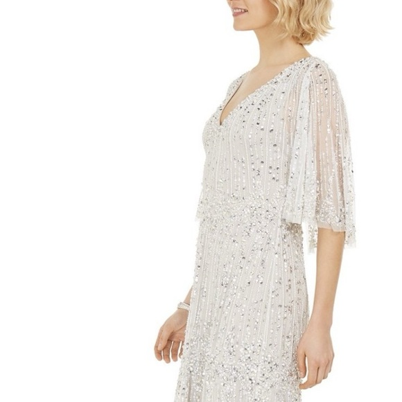 Adrianna Papell Dresses & Skirts - ✔️#63B Brand new with tags Adrianna Papell beaded capelet dress in I it Bscot